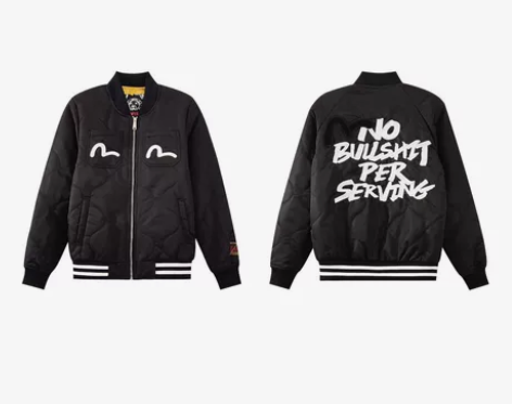 EVISU 福神2022ss海鸥标语刺绣夹...