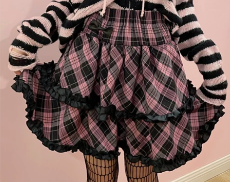 断片小说 原创原宿风辣妹甜妹蛋糕裙半身裙日...