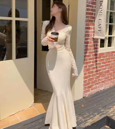 高腰显瘦针织半身裙女中长款2022秋冬百搭...