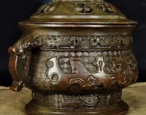 宣德龙耳炉塔香檀香炉家用茶道茶艺茶台香薰摆...