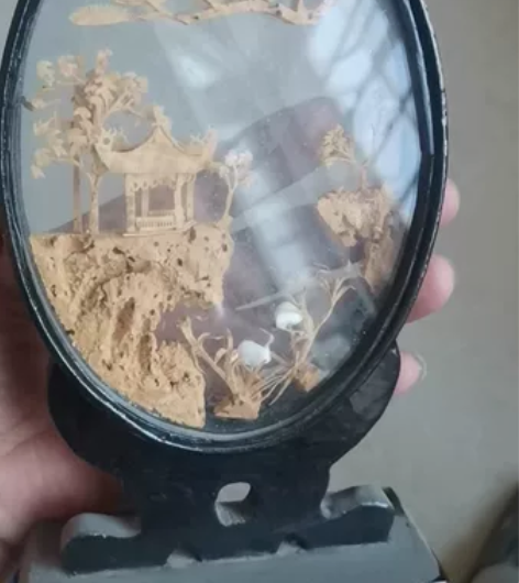 八九十年代，老工艺软木工艺画，摆件，品好，...
