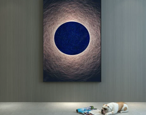装饰画 装饰画挂画星空传送门丨抽象深蓝玫瑰...