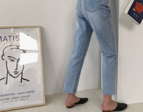 女裤春秋季2022新款牛仔裤女直筒宽松高腰...