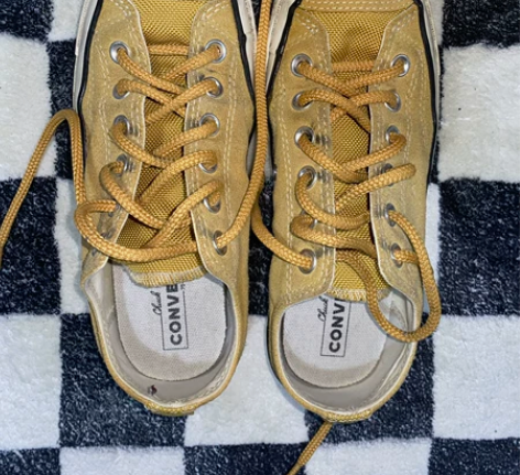 匡威 converse 90s 黄色麂皮低...