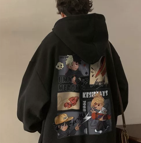 连帽卫衣男冬季青少年美式潮牌印花宽松休闲衣...