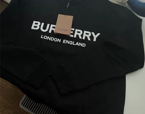 Burbery男黑色 印花logo卫衣 ...