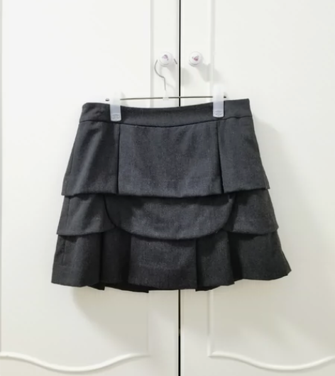 Roem半身裙显瘦高腰短裙子气质淑女A字裙...