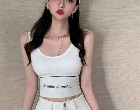 【双12价】黑色运动美背吊带背心女内搭带胸...