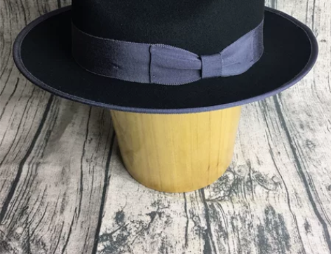 出口大牌纯羊毛黑色礼帽绅士帽,头围60cm...