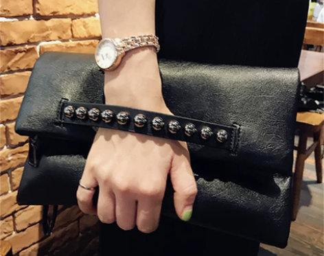 手拿包女折叠女式手包百搭信封包韩版斜挎包简...