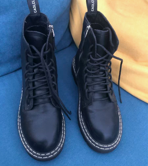 珠利莱/ZLL女鞋，真皮高邦黑色36码，正...