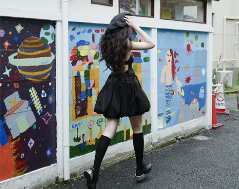 CHARMMYCHARMAY黑露背花苞裙 ...