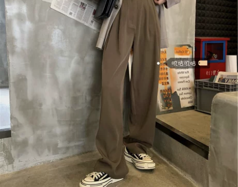 大码阔腿裤女高腰显瘦垂感西装裤复古减龄休闲...