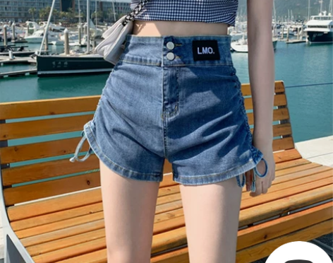 kfko显瘦牛仔短裤女夏高腰辣妹热裤女裤子...