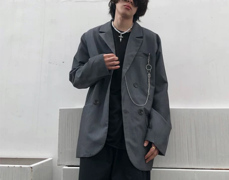 尾郎的店 炸街西装外套男ins潮牌over...