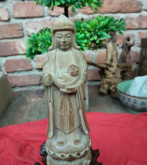木雕，乡下收货一个@@##送子观音″雕像，...