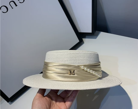 草帽女夏天韩版平顶帽子防晒小清新百搭休闲沙...