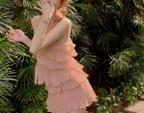 ?法式甜辣妹温柔风绝美气质修身显瘦高级感挂...