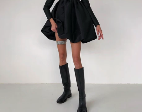 ROCKMORE超模feel高级感泡泡袖方...