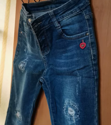 破洞牛仔裤紧身牛仔裤 弹力小脚牛仔裤创意破...