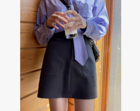 你好卡农 半身裙女春秋2022新款高腰显瘦...