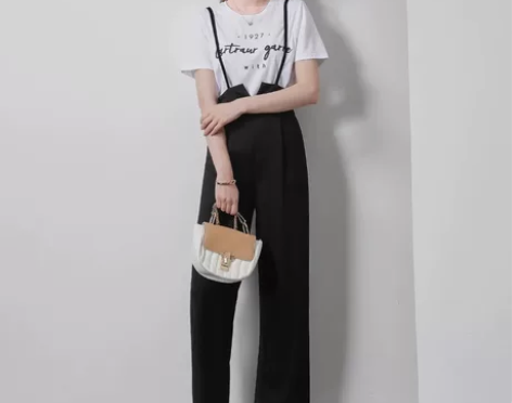 UE.LUX 连体裤女2021夏新款高腰垂...