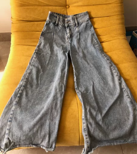 浅蓝色  高腰阔腿裤s码 感兴趣的话点“我...