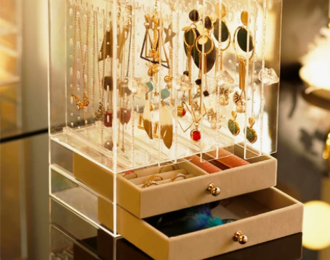 【99划算价】耳环耳钉耳饰项链首饰收纳盒透...