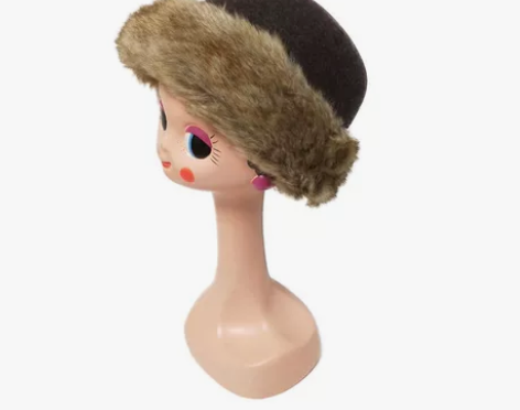 羊毛毛呢 礼帽 日系 设计感 香风 一次没...