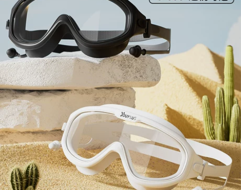 泳镜防水防雾高清男女专业近视游泳眼镜大框儿...