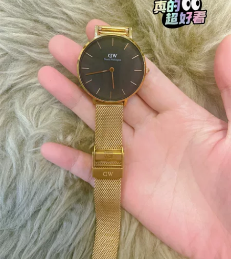 DW手表情侣女士款黑金玫瑰金 28mm时尚...