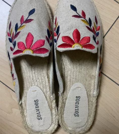 Soludos 花卉图案渔夫拖鞋懒人一脚蹬...