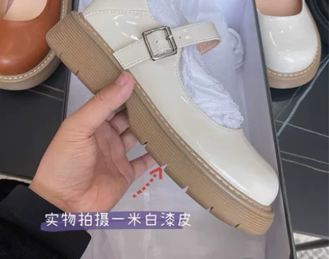 自然卷玛丽珍鞋日系jk软妹圆头娃娃鞋小众设...