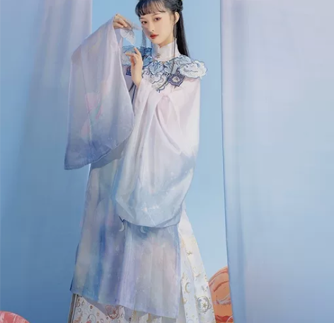 七月夕 糖霜星球 明制立领长衫仿妆花星空马...