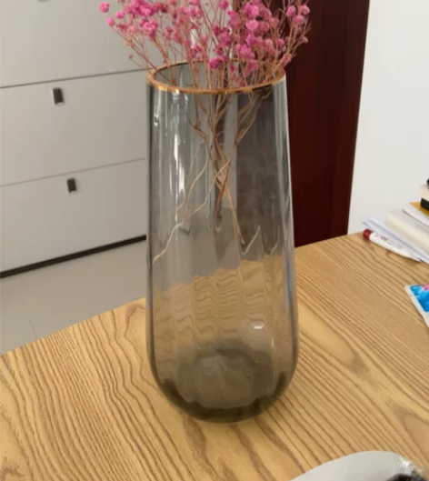 轻奢创意简约原色玻璃花瓶透明水养鲜花百合北...