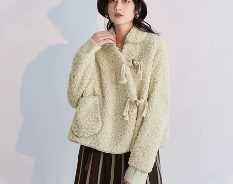 MSEcho21冬品牌新品宽松牛角扣羊羔绒...