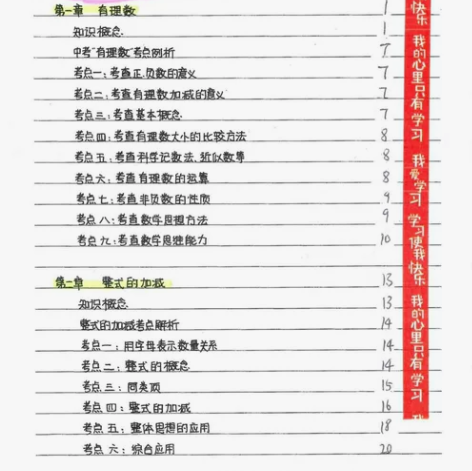 初中数学笔记,中考数学笔记,内含初中三年的...
