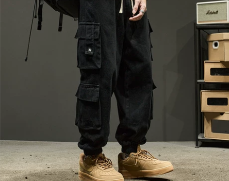 裤子工装 裤子工装裤男款美式潮牌束脚裤日系...