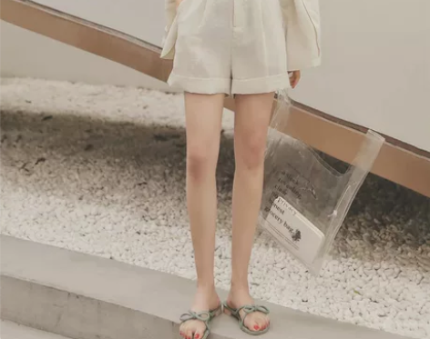 THENEXT 夏季新款宽松阔腿裤短裤休闲...
