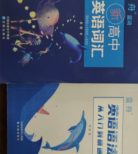 蓝舟语法和高中词汇书，还有一本优点英语的听...