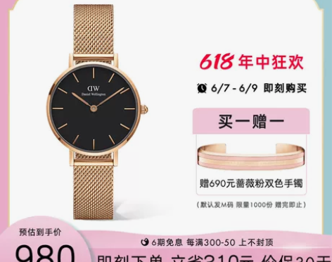 dw手表女款 PETITE系列优雅流金表2...