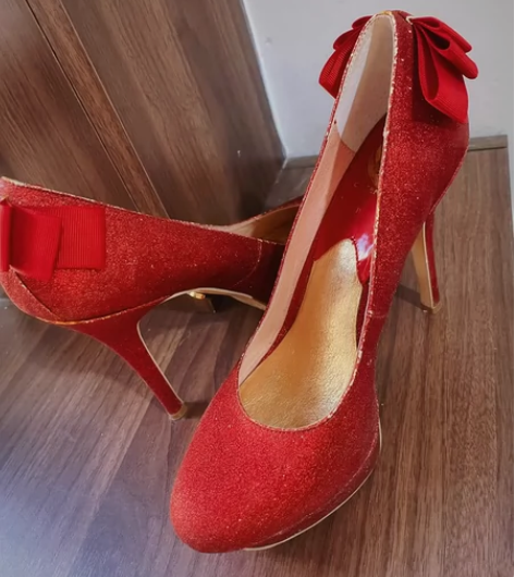 可议价高跟鞋蝴蝶结晚宴鞋婚鞋红色高跟鞋单鞋...