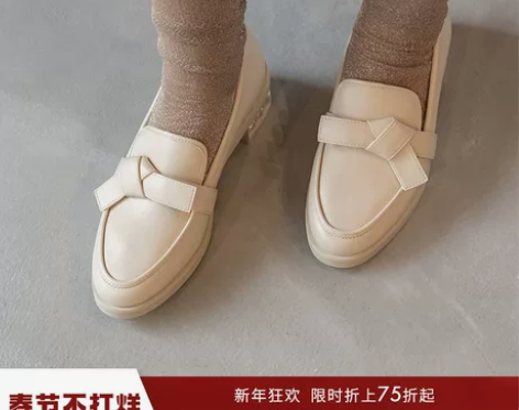 粗跟单鞋RANDA 23春夏新款甜美圆头蝴...