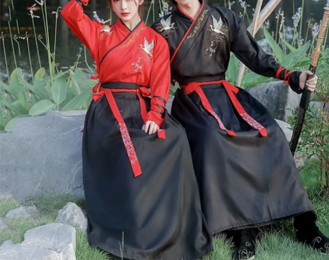 元旦年会汉服男古装武侠剑客全套舞蹈班服套装...
