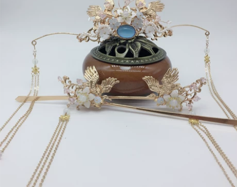 现货发冠发簪蝶贝古风流苏步摇汉服发饰头饰仙...