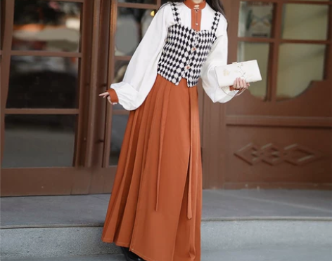 汉旭忆佳人明制汉服女汉元素改良日常马面裙外...