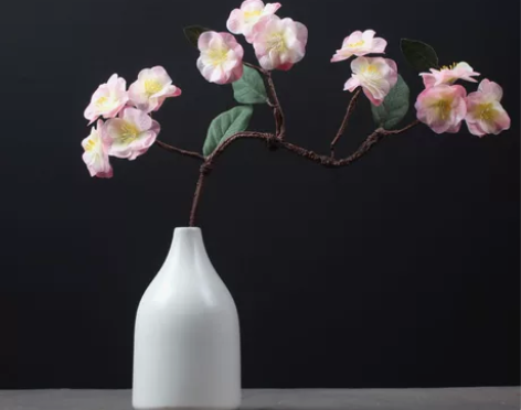 仿真桃花枝梅花樱花枝假花中式禅意装饰插花家...