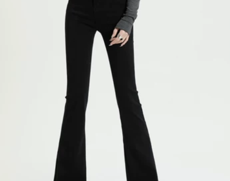 喇叭牛仔裤 喇叭牛仔裤九分裤灰色微喇小个力...