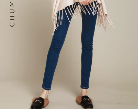 初棉2017秋冬新款显瘦牛仔裤女铅笔裤 弹...