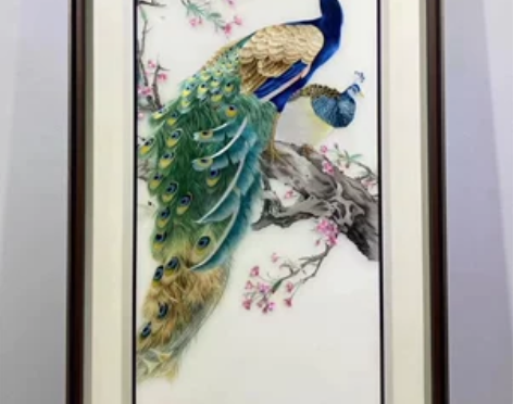 刺绣画 苏绣刺绣成品挂画玄关画新中式装饰画...
